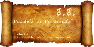 Budaházi Boldizsár névjegykártya